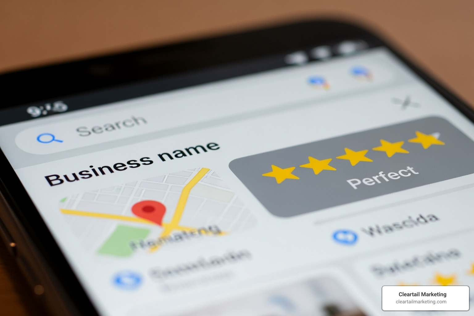 GOOGLE SEARCH RESULT SHOWING A BUSINESS WITH A 5-STAR RATING - SMALL BUSINESS REVIEW MANAGEMENT