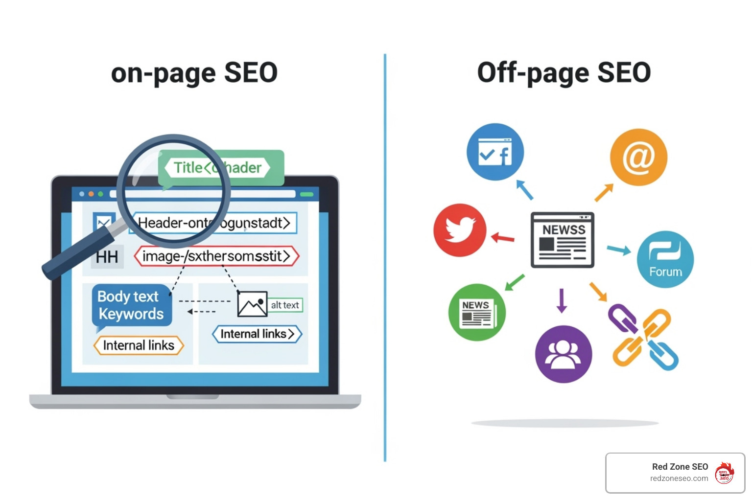 perfectly optimized SERP snippet showing a compelling title tag and meta description - what is the difference between on-page and off-page seo