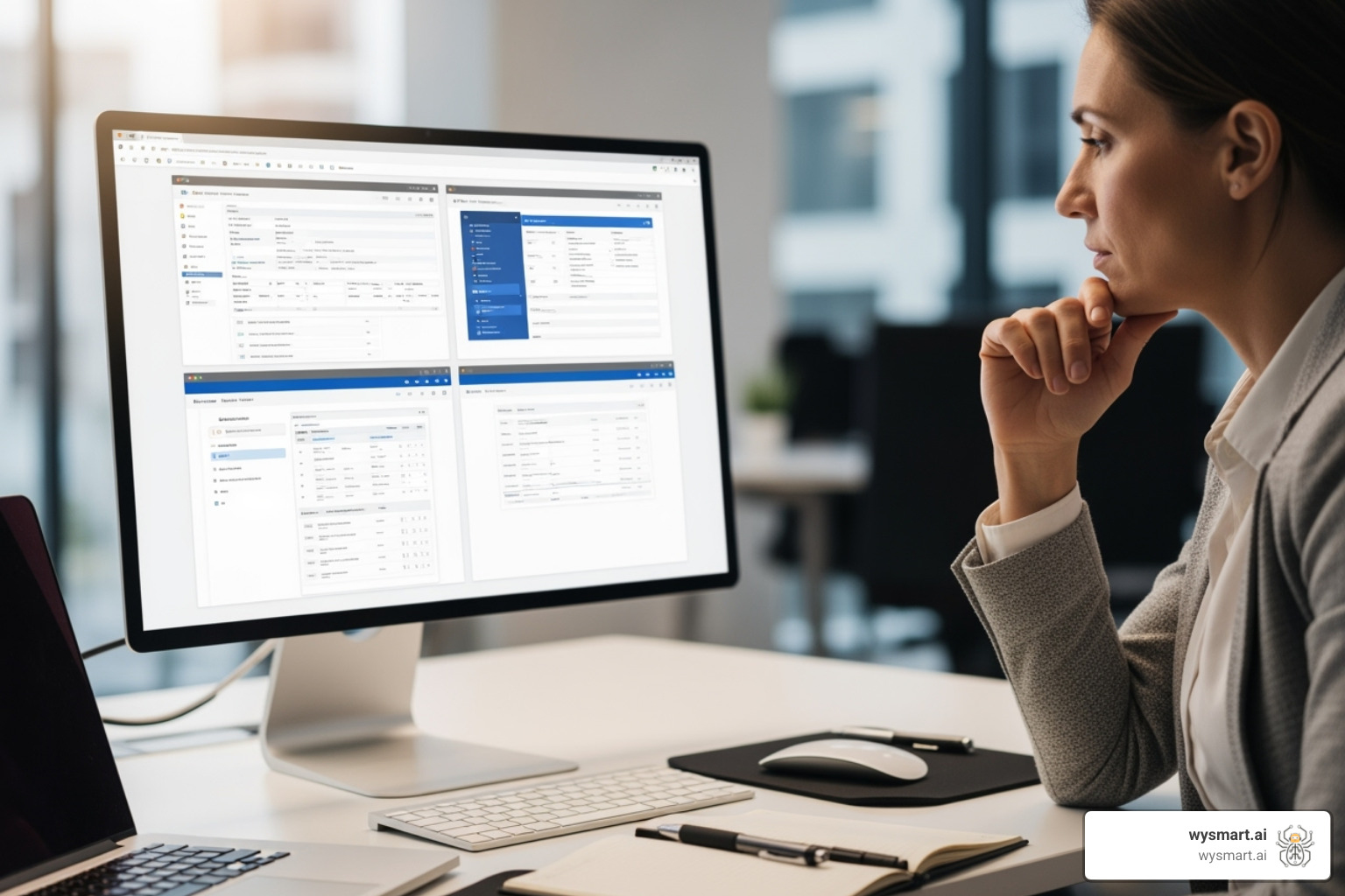 person evaluating different software options - how does business process automation work