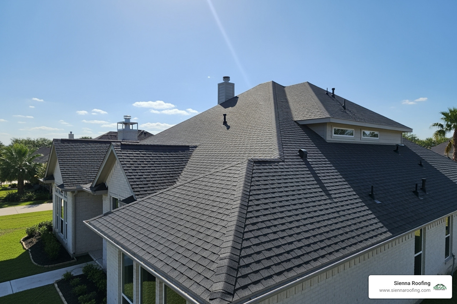 newly installed durable roof on Houston home - storm damage Houston