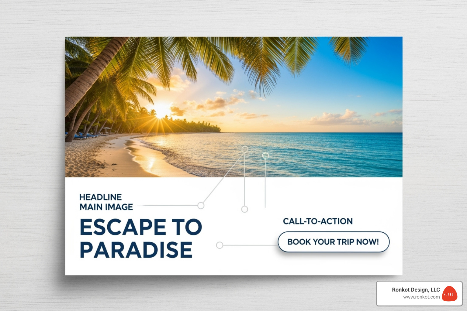 well-designed postcard with callouts for key elements like headline, image, CTA - postcard printing dallas tx well-designed postcard with callouts for key elements like headline, image, CTA - postcard printing dallas tx