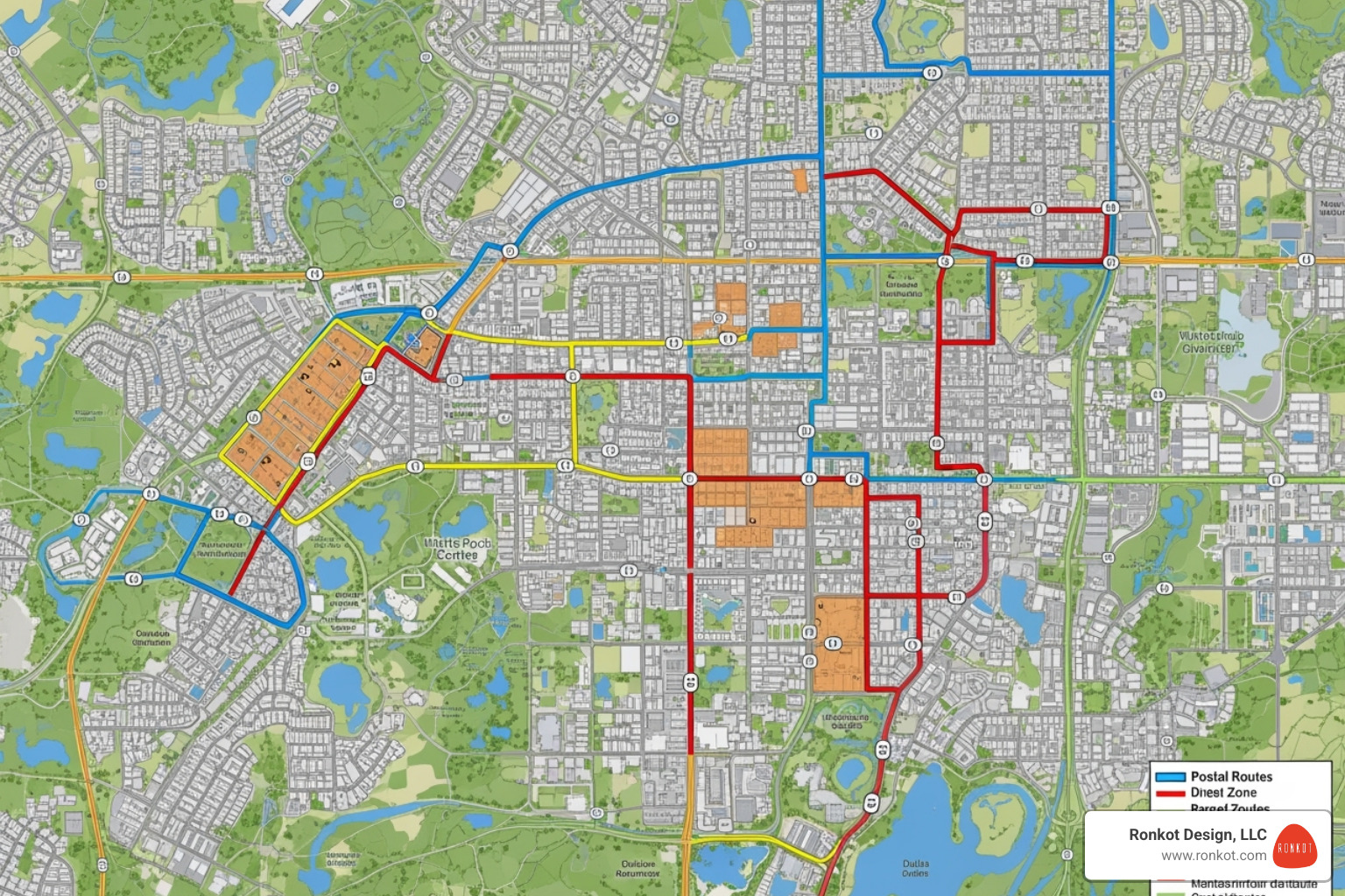EDDM process on a map of a Dallas neighborhood - postcard printing dallas tx EDDM process on a map of a Dallas neighborhood - postcard printing dallas tx