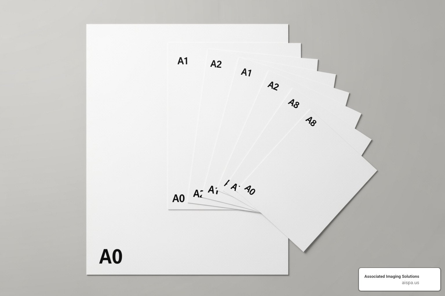 illustrating the A-series paper sizes from A0 to A8 - paper sizes for printing