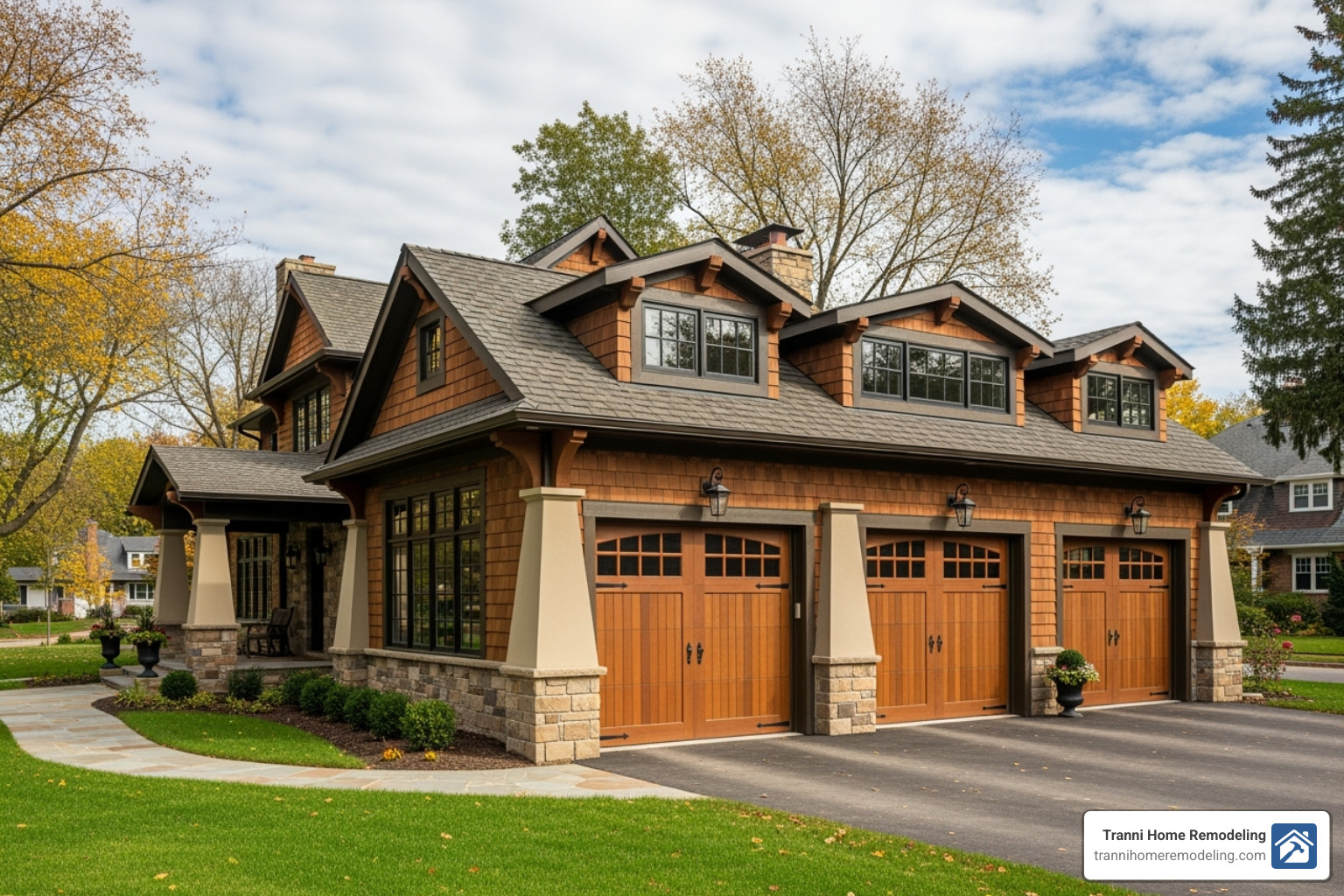 Craftsman-style 3-car garage addition - 3rd car garage addition