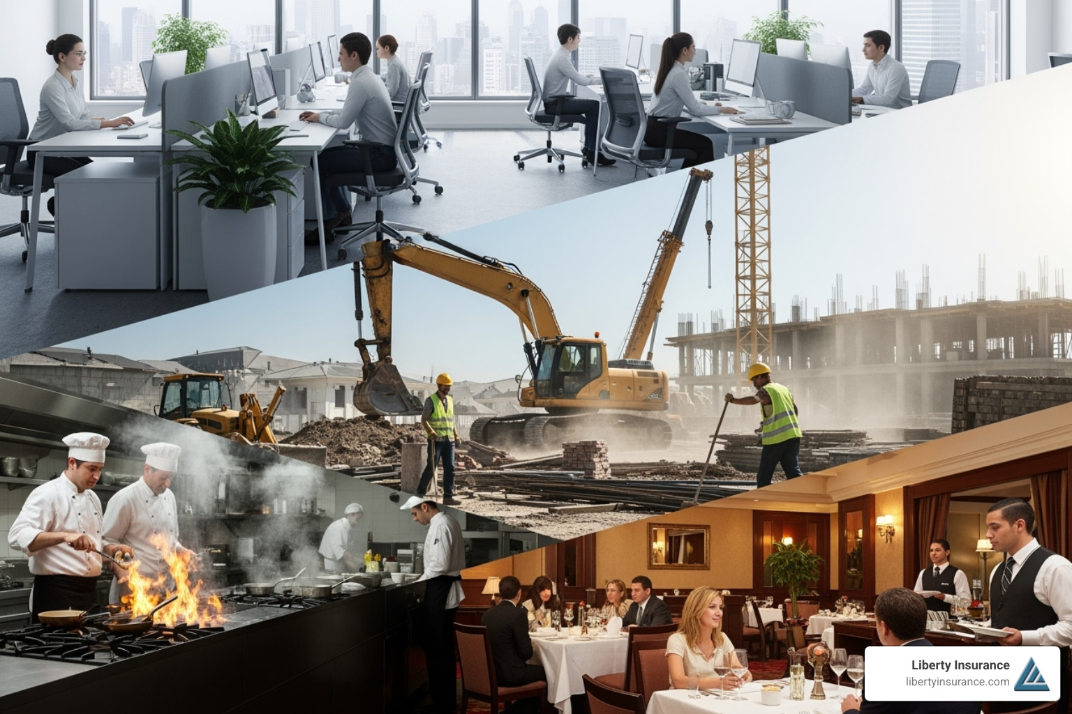 various business types (office, construction site, restaurant) - liability insurance new jersey