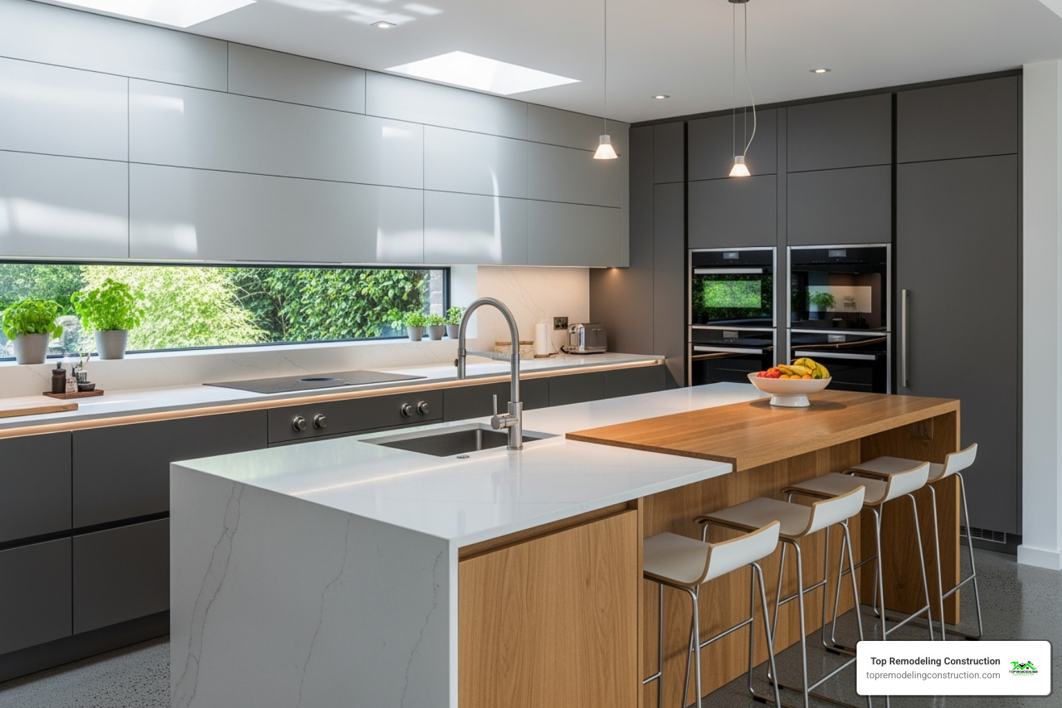 architectural 3D rendering of a kitchen - level up construction & remodeling architectural 3D rendering of a kitchen - level up construction & remodeling