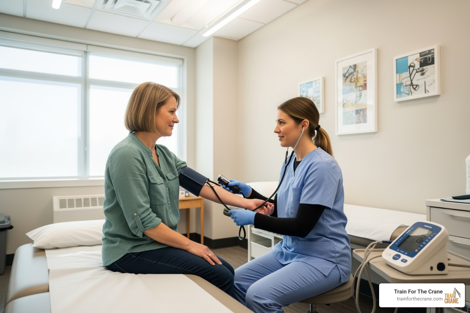 Medical assistant checking a patient's vitals - trade schools in evansville indiana