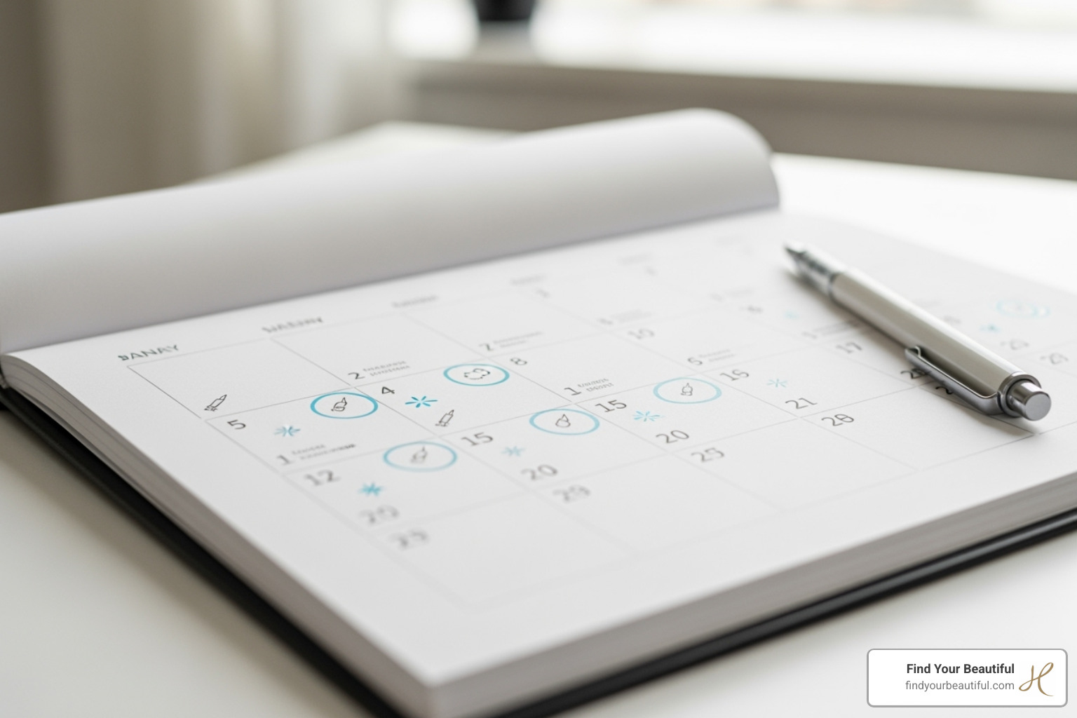 Calendar showing treatment intervals - morpheus8 how many sessions needed Calendar showing treatment intervals - morpheus8 how many sessions needed