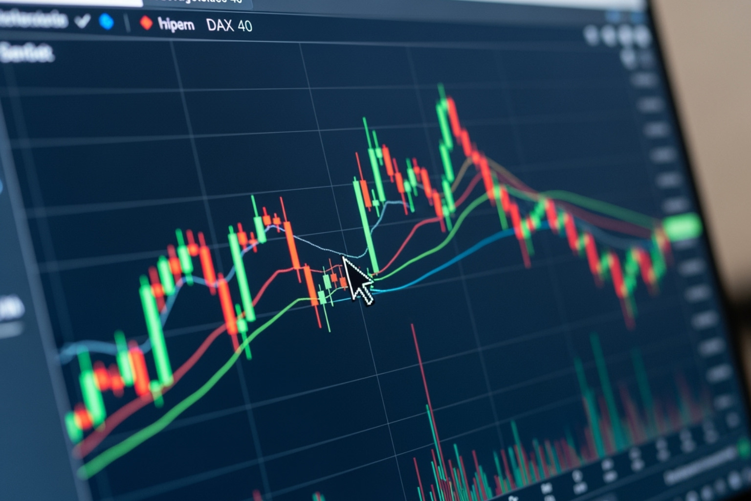 Cursor hovering over the DAX 40 chart on Fintechzoom.com - fintechzoom.com dax40