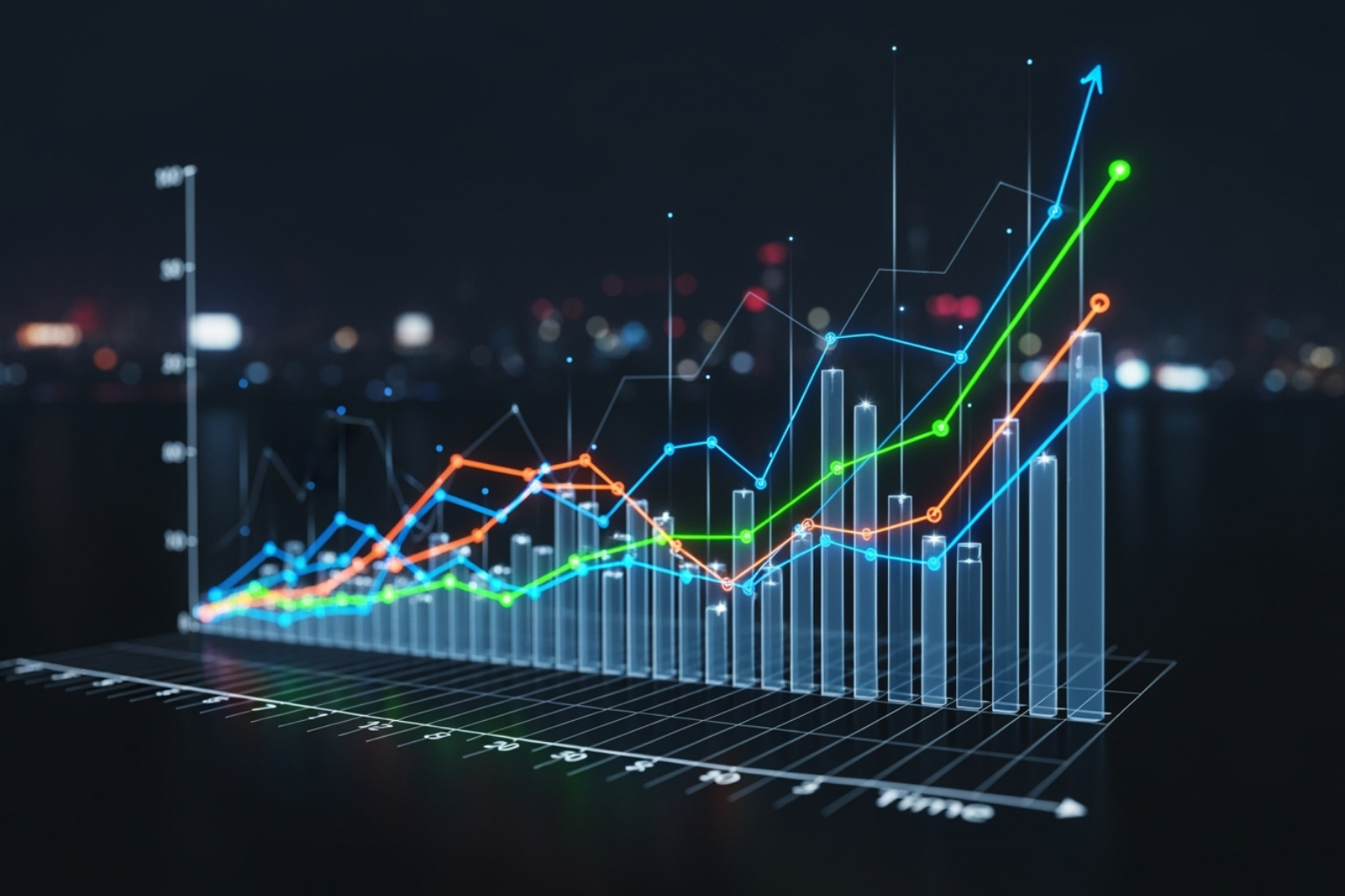 Futuristic graph showing upward trends - fintechzoom.com dax40