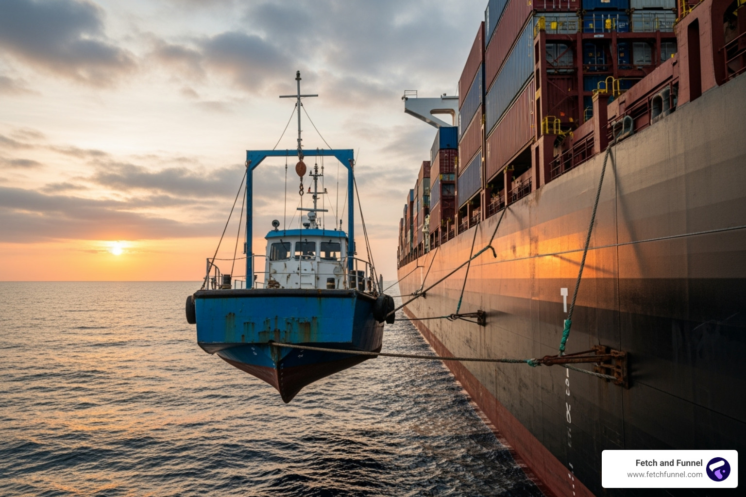 Barnacle SEO with a small boat attached to a large ship - creative seo strategies Barnacle SEO with a small boat attached to a large ship - creative seo strategies