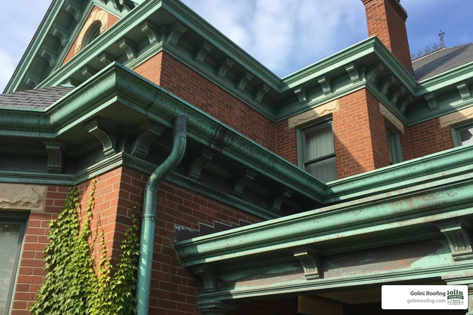 neat, patinated copper gutters on a historic home - gutter types and prices neat, patinated copper gutters on a historic home - gutter types and prices