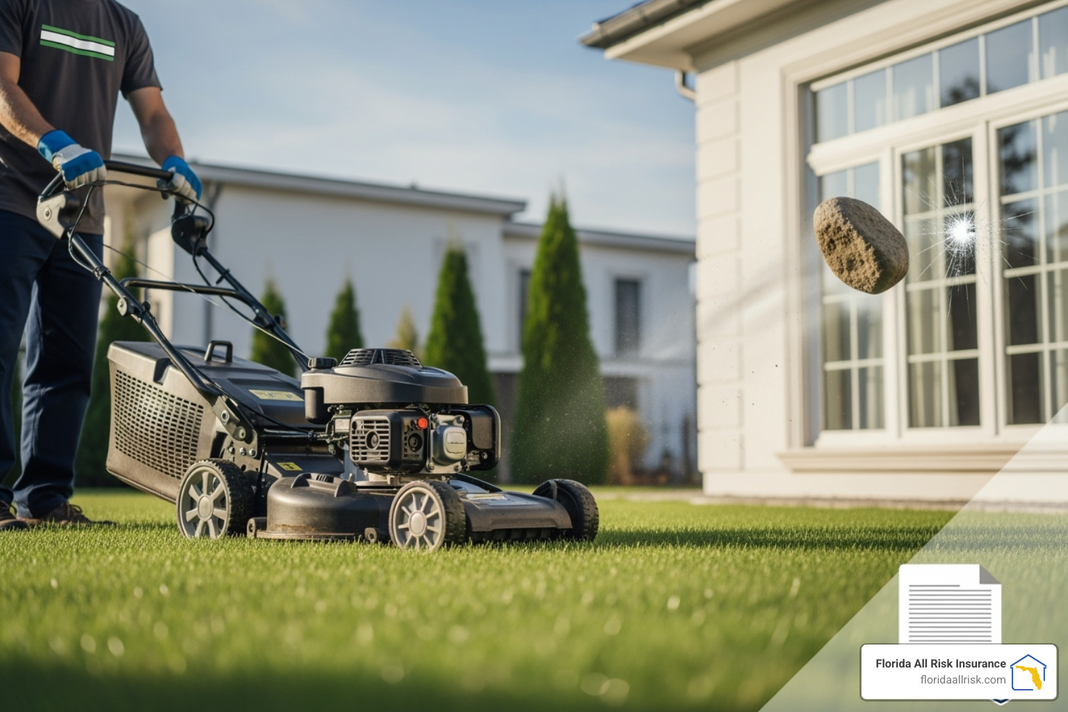 A close-up image of an insurance policy document with a magnifying glass hovering over the "General Liability" section, emphasizing the importance of this specific coverage. - lawn care business liability insurance