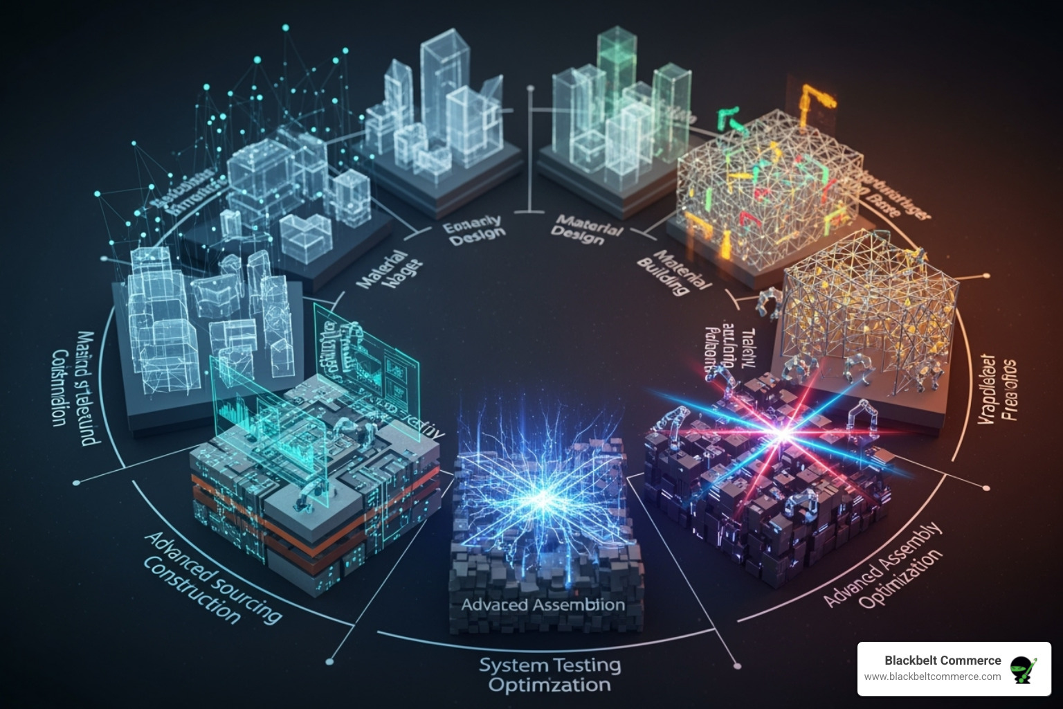 Flowchart showing the 7 steps of website development - E-commerce website development