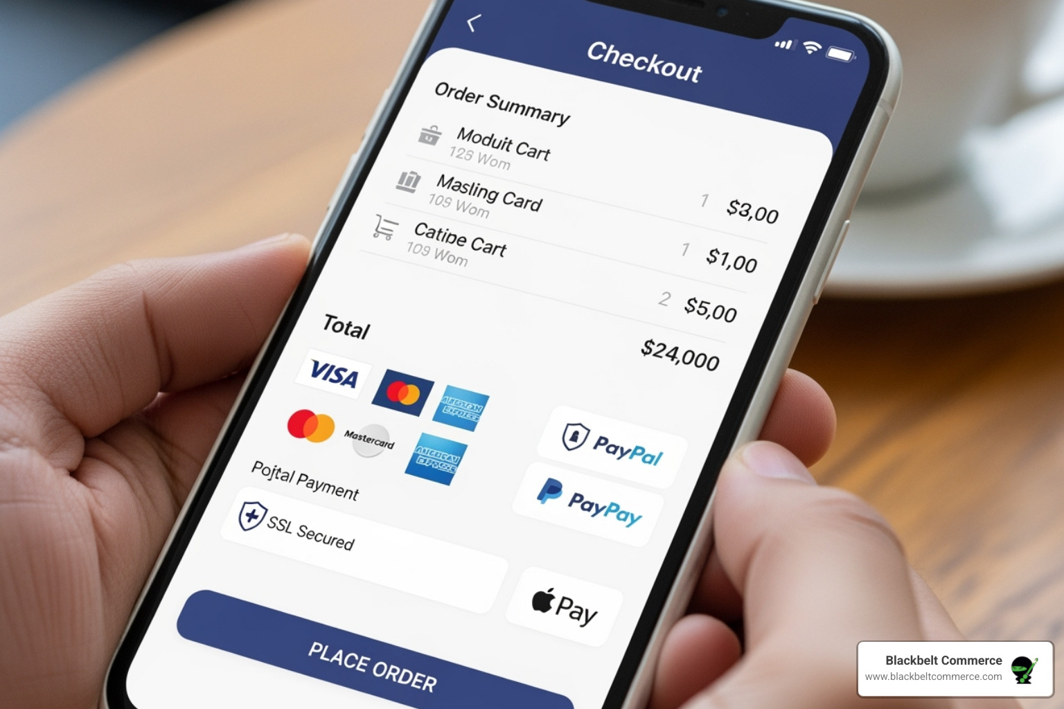 Secure, mobile-friendly checkout page - E-commerce website development