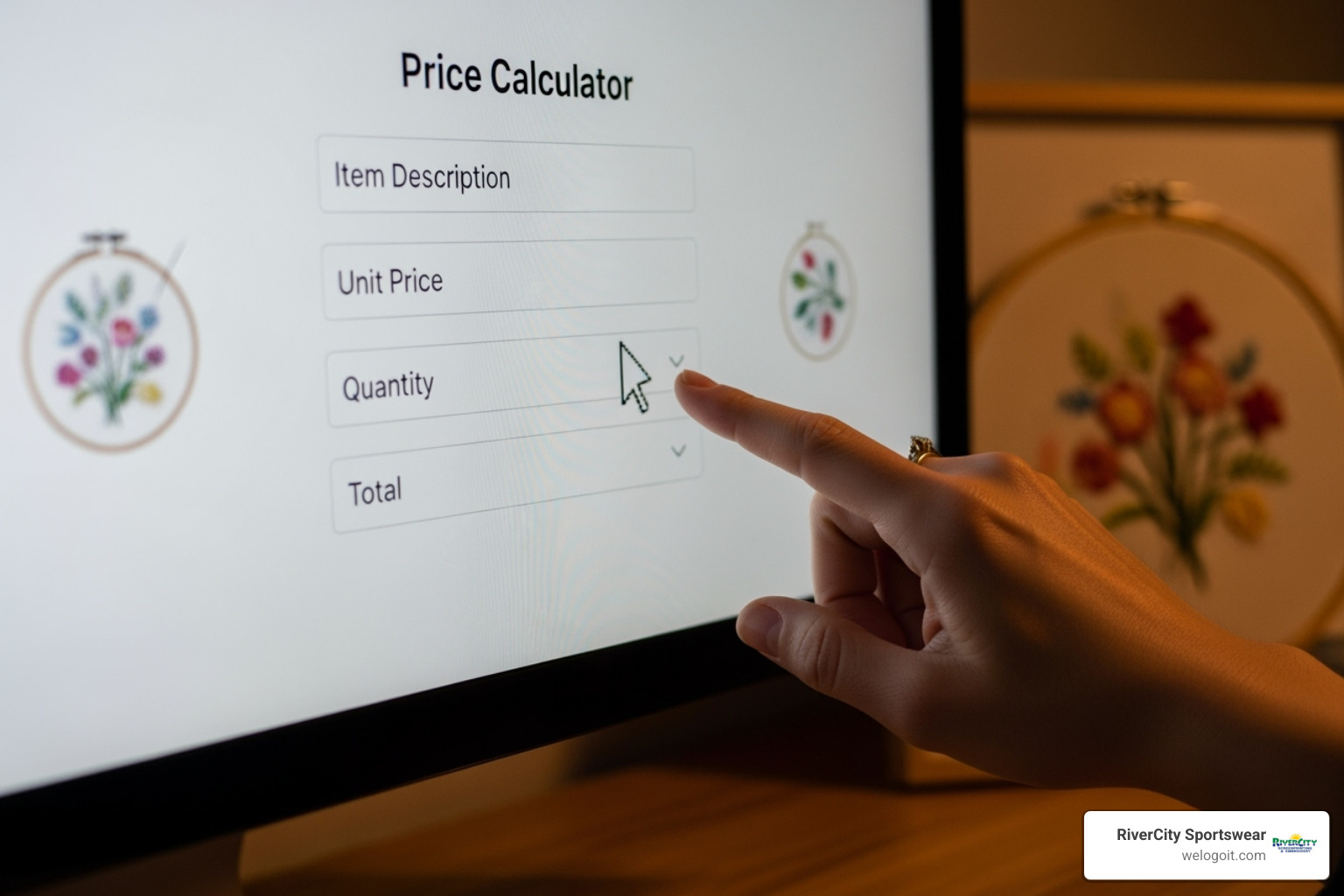 price calculator - custom apparel embroidery