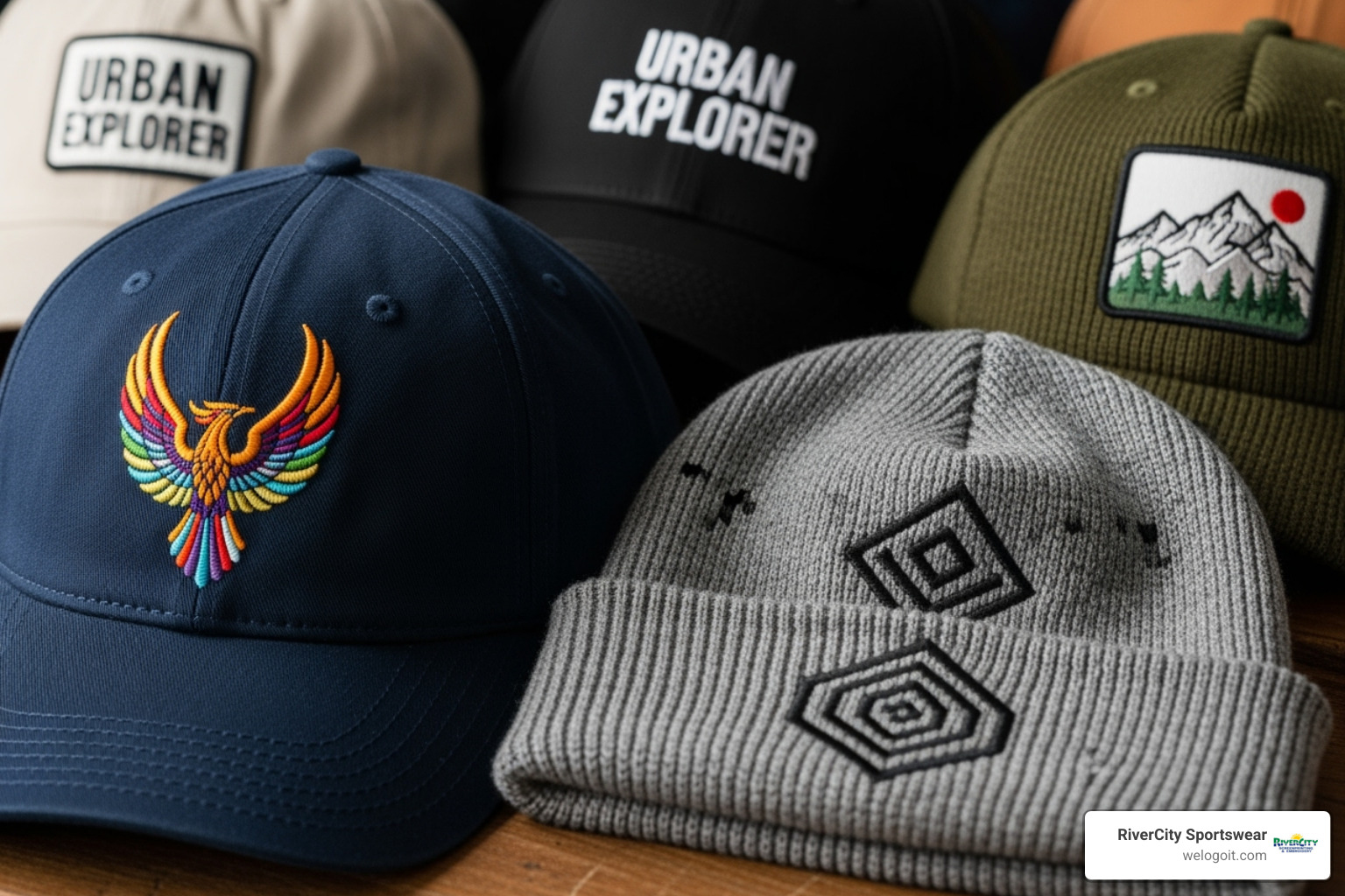 embroidered hats - custom apparel embroidery