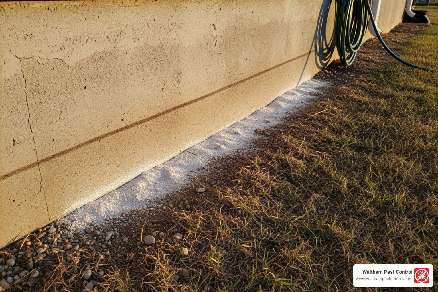 Outdoor ant treatment application zones around a house foundation - indoor ant extermination