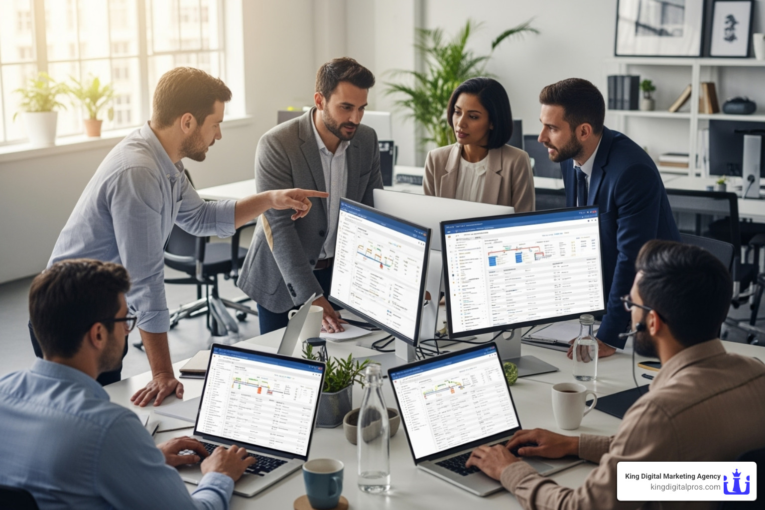 Sales team using a CRM system to manage leads - sales lead management