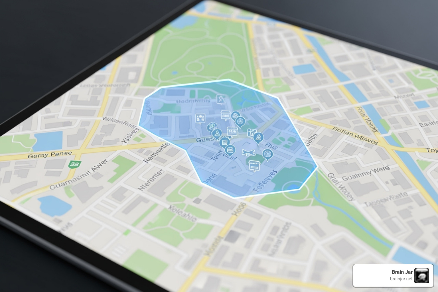geo-fenced ad map - local business online marketing