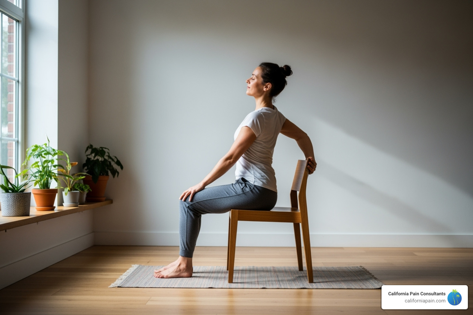 chair-yoga session - chronic pain management tips