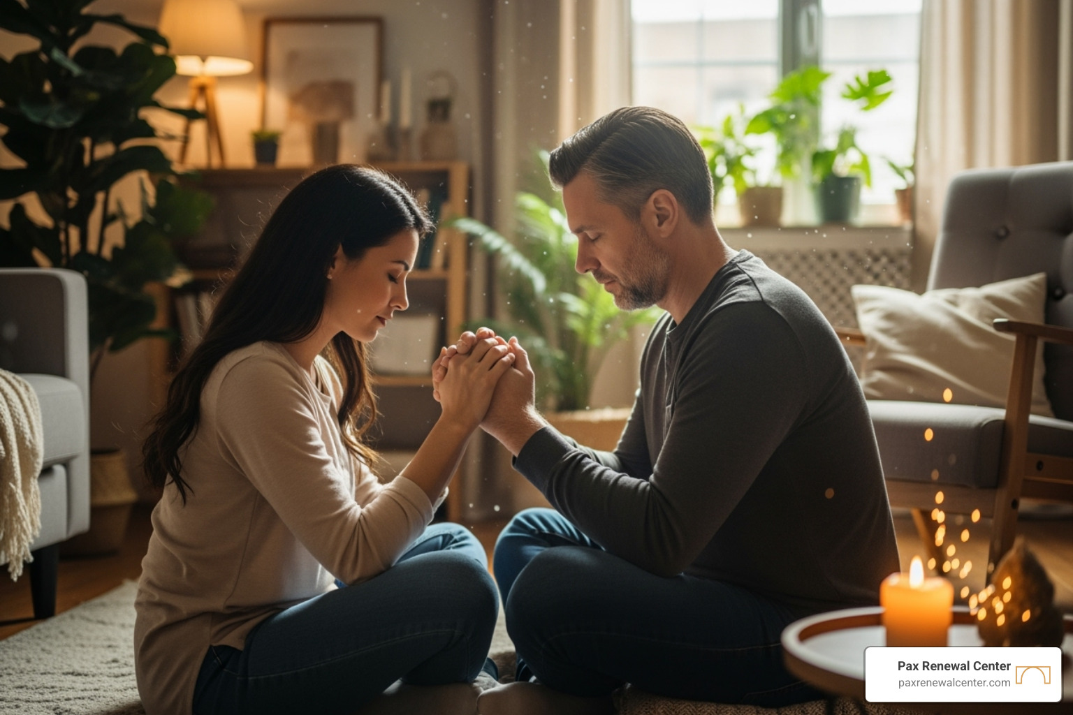 Couple praying together - discernment counseling Couple praying together - discernment counseling