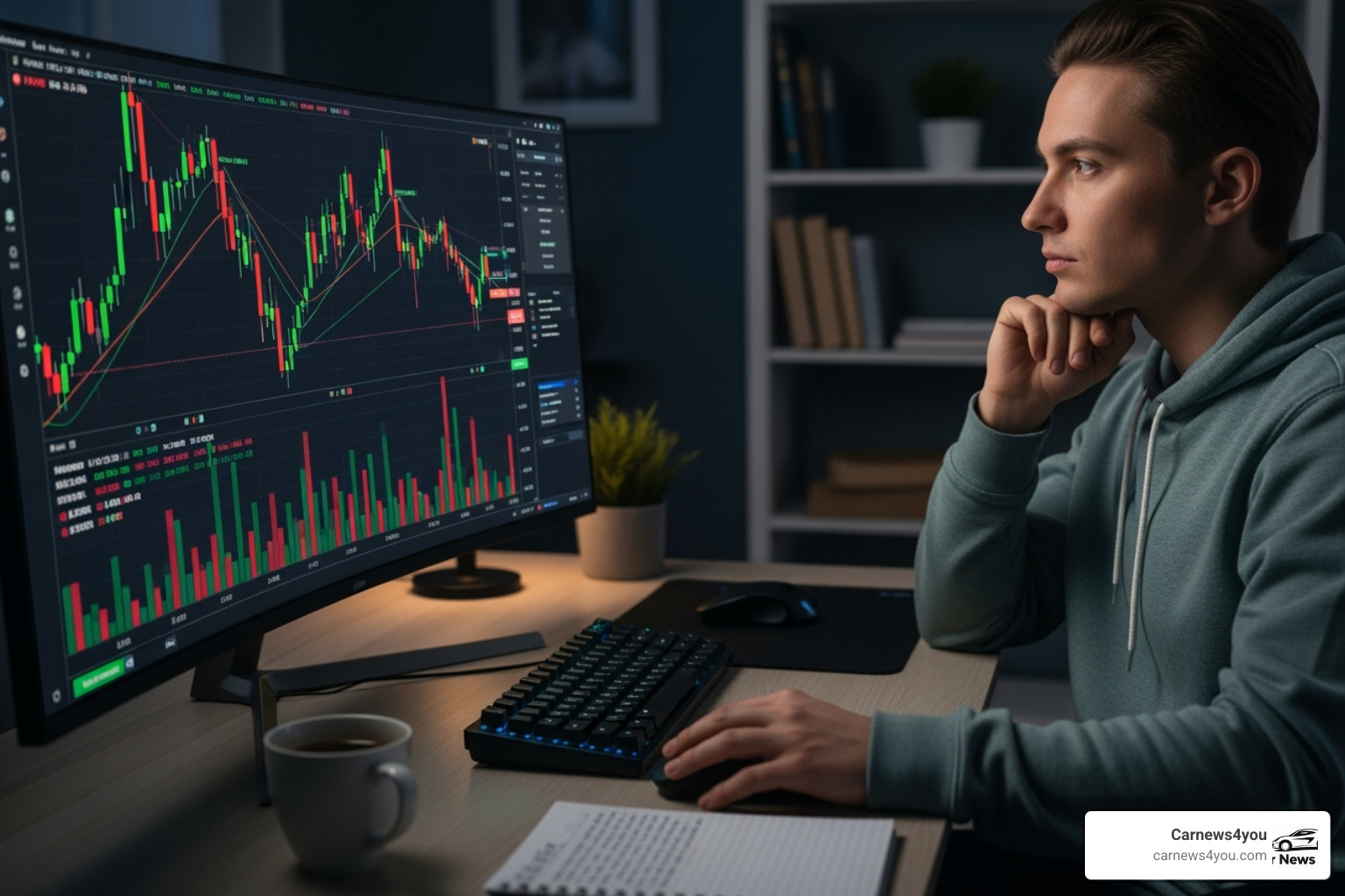 person analyzing crypto charts person analyzing crypto charts