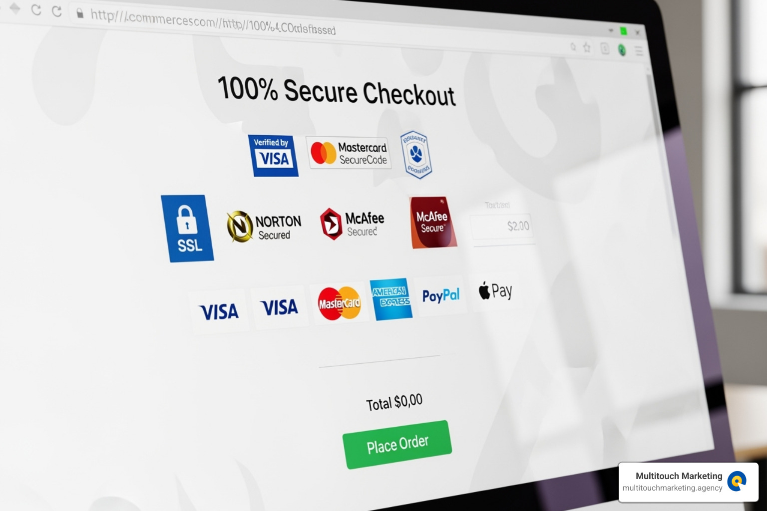 secure checkout page with trust badges - ecommerce site management secure checkout page with trust badges - ecommerce site management