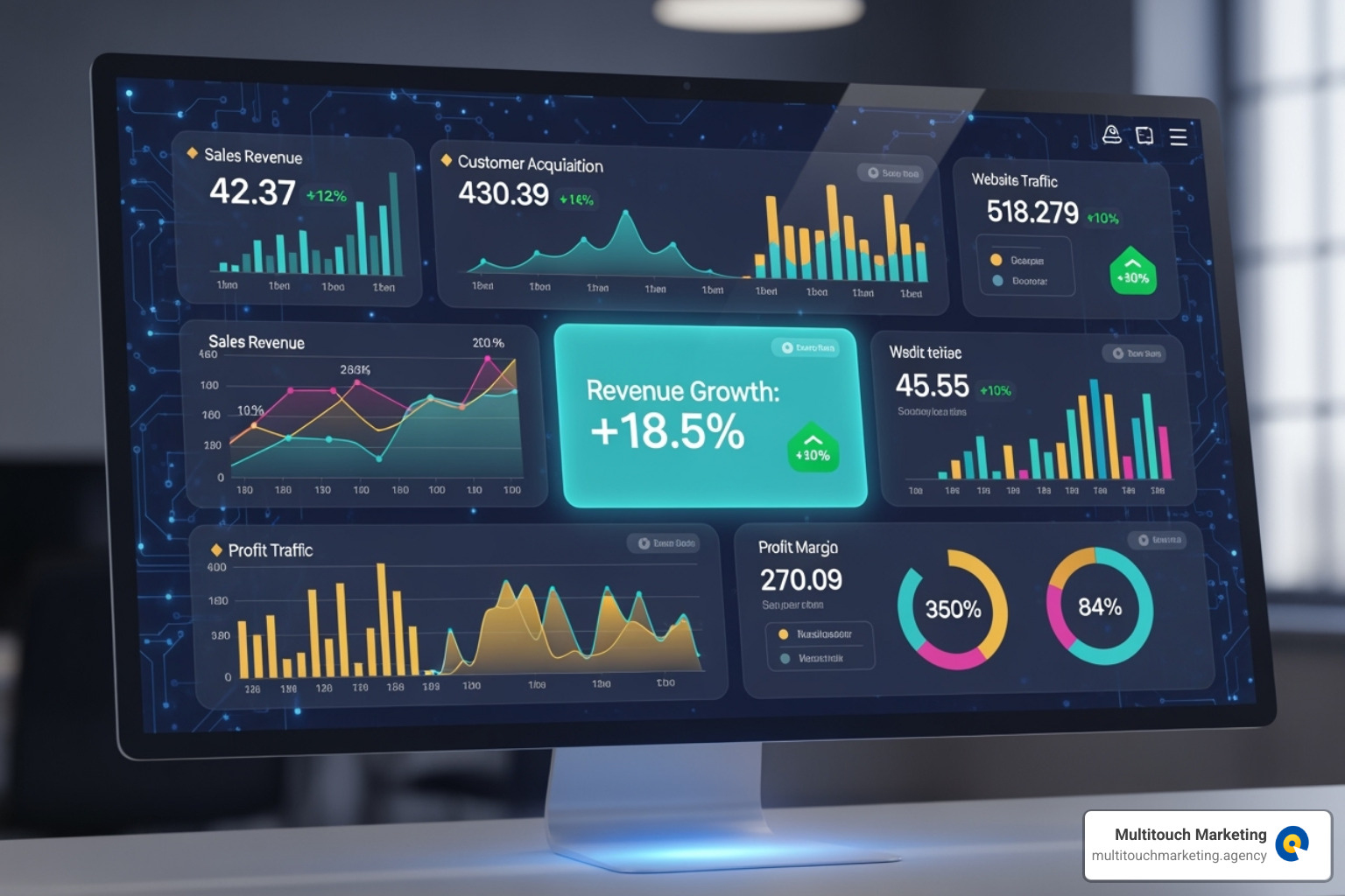A thriving online business dashboard - website management