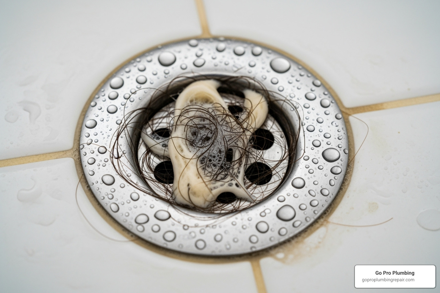 drain cover catching hair and debris - sewer line clogged cost
