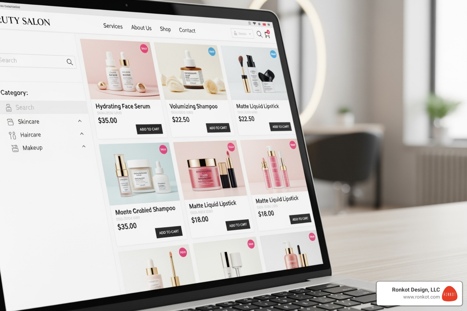 Salon website's integrated e-commerce shop selling beauty products - beauty salon website themes Salon website's integrated e-commerce shop selling beauty products - beauty salon website themes