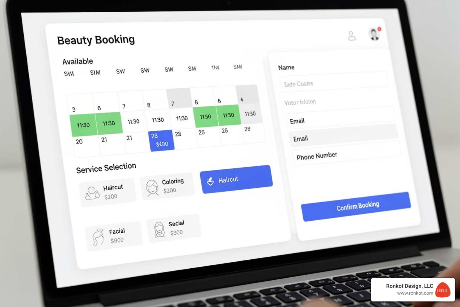 Salon website's user-friendly online booking interface - beauty salon website themes Salon website's user-friendly online booking interface - beauty salon website themes