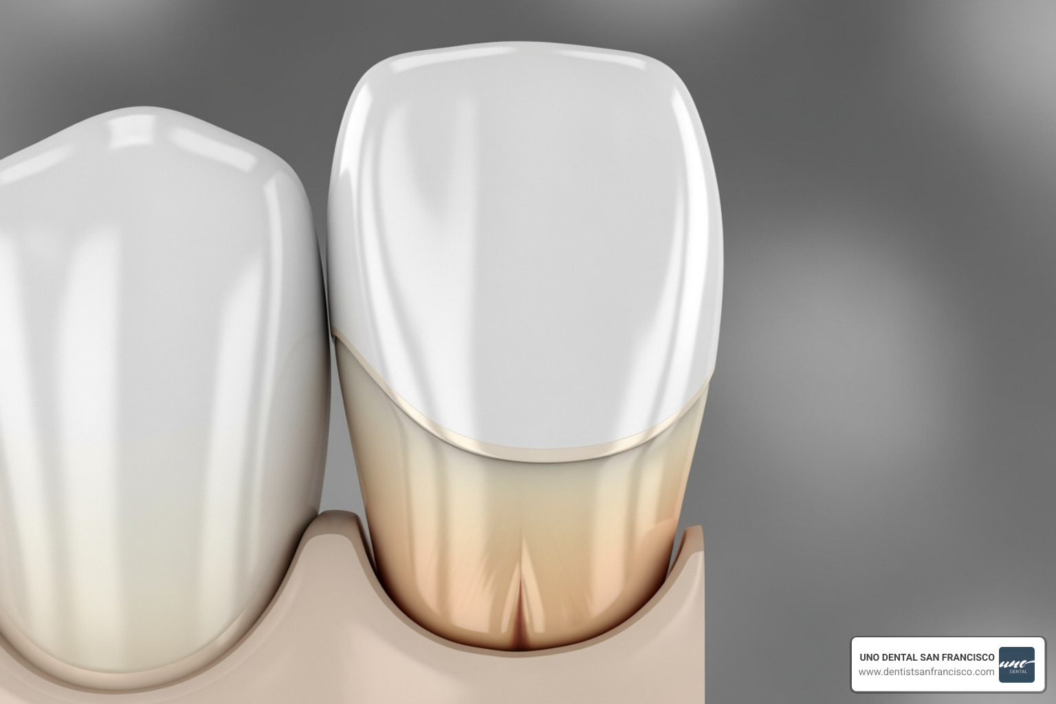 Minimal amount of enamel removed for a veneer - dental veneers procedure