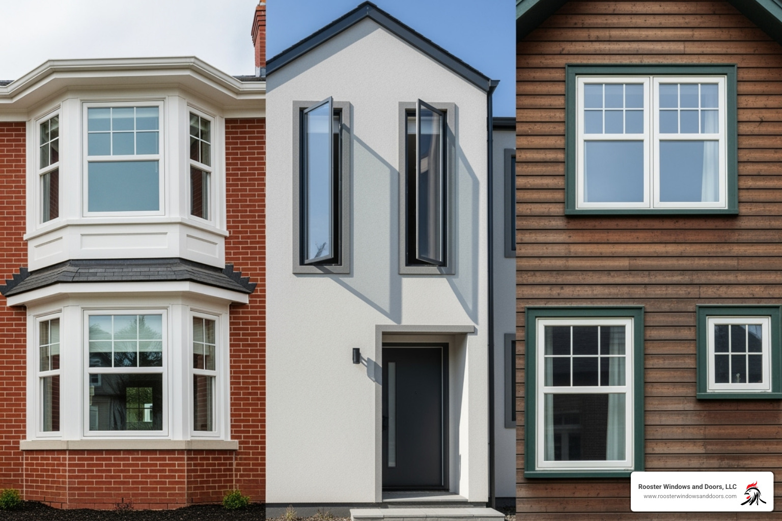 showcasing a variety of window styles like bay, double-hung, and casement - window installation St Charles