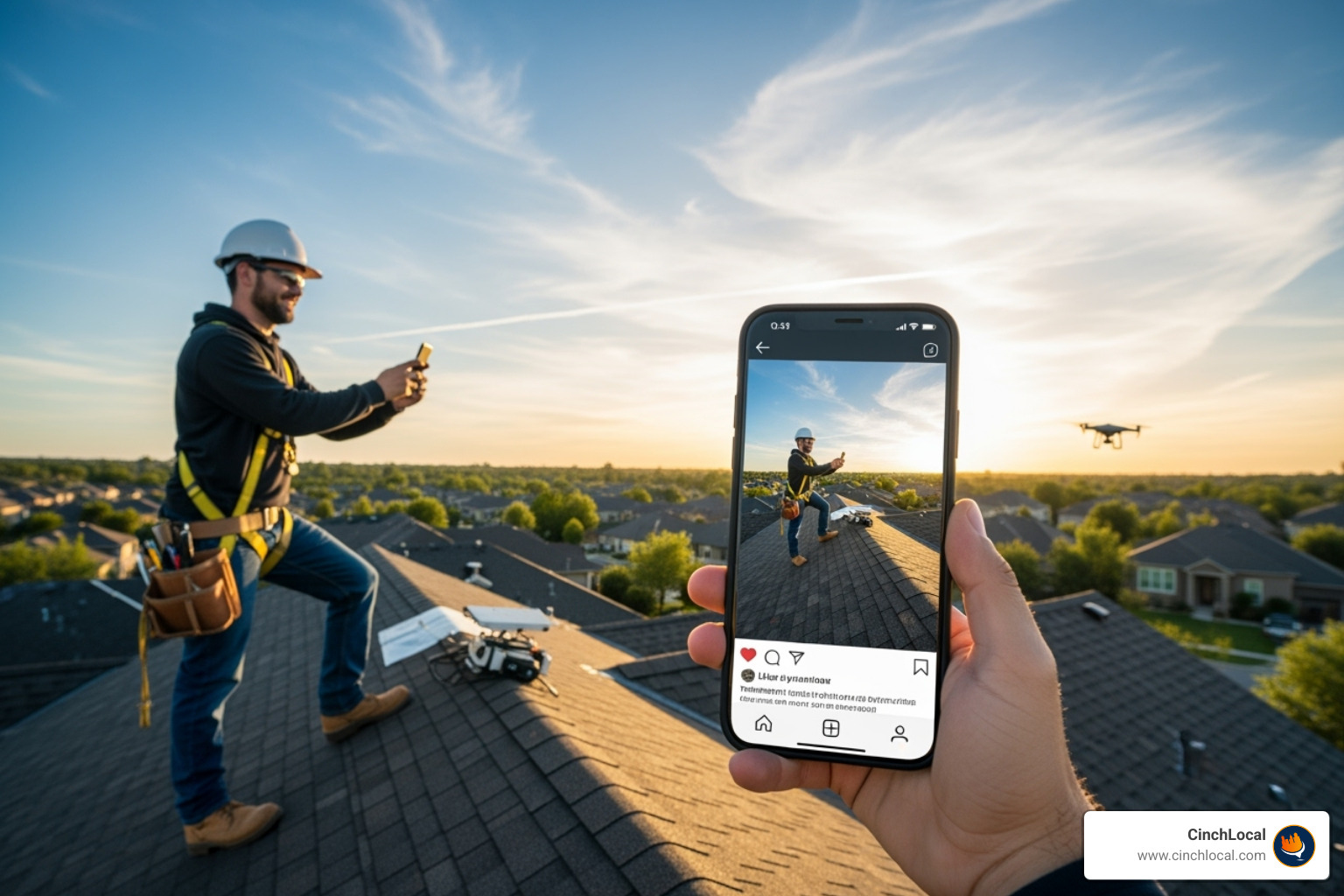 Facebook Ads manager dashboard showing a targeted roofing ad campaign - Social media for roofers
