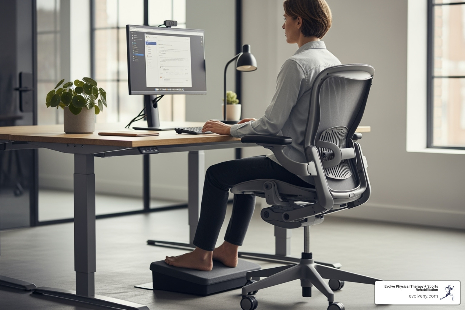 perfect ergonomic workstation - best posture for desk work