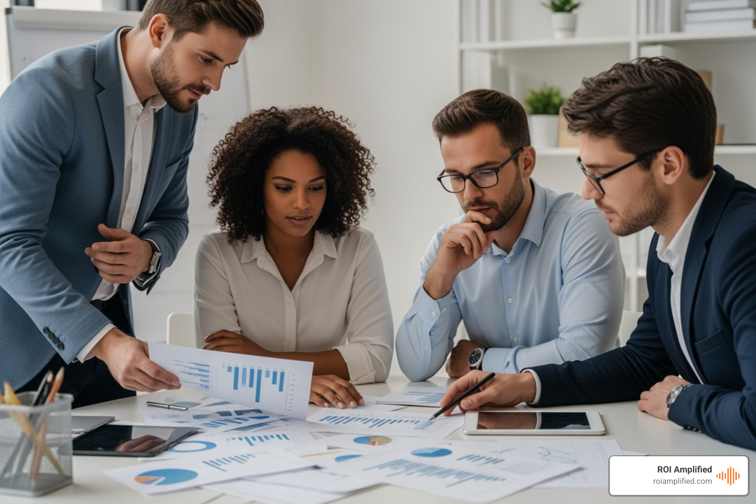 Business professionals analyzing growth data - Orlando HubSpot agency