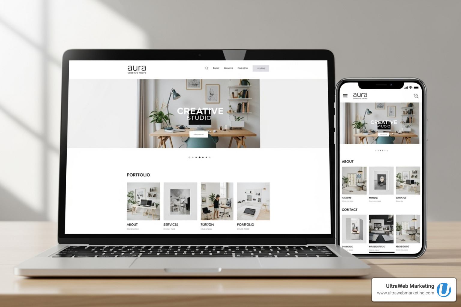 beautifully designed, responsive website on a laptop and phone - Boca Raton digital marketing beautifully designed, responsive website on a laptop and phone - Boca Raton digital marketing