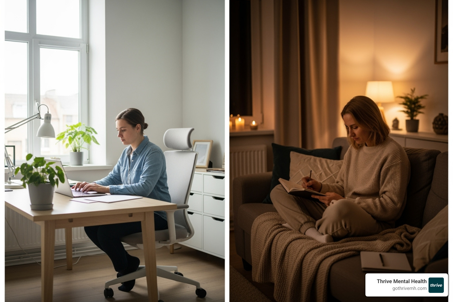 split-screen showing a highly structured daytime schedule vs. a more flexible evening schedule - iop vs php split-screen showing a highly structured daytime schedule vs. a more flexible evening schedule - iop vs php
