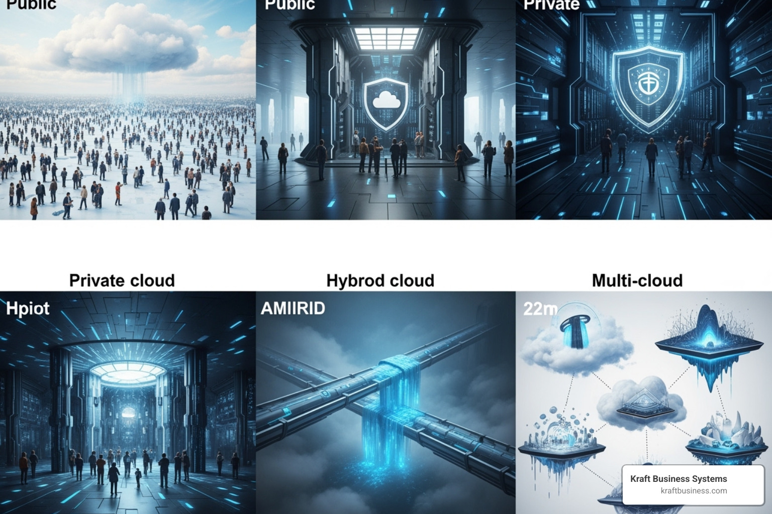 illustrating the four deployment models (Public, Private, Hybrid, Multicloud) - cloud based data storage