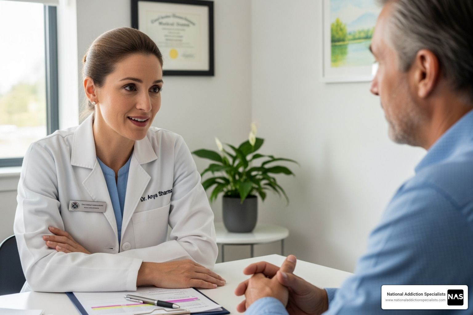 A compassionate doctor consulting with a patient about their treatment plan - suboxone clinic columbia tennessee