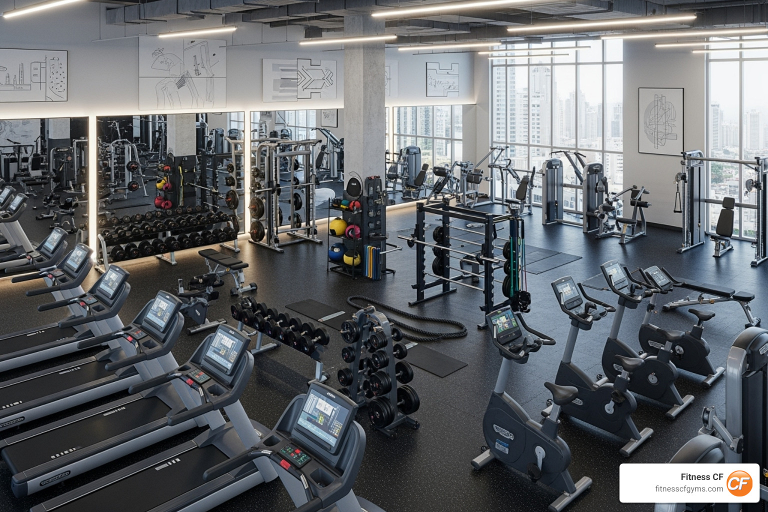 clean and modern gym interior with various equipment - best gym with classes near me clean and modern gym interior with various equipment - best gym with classes near me