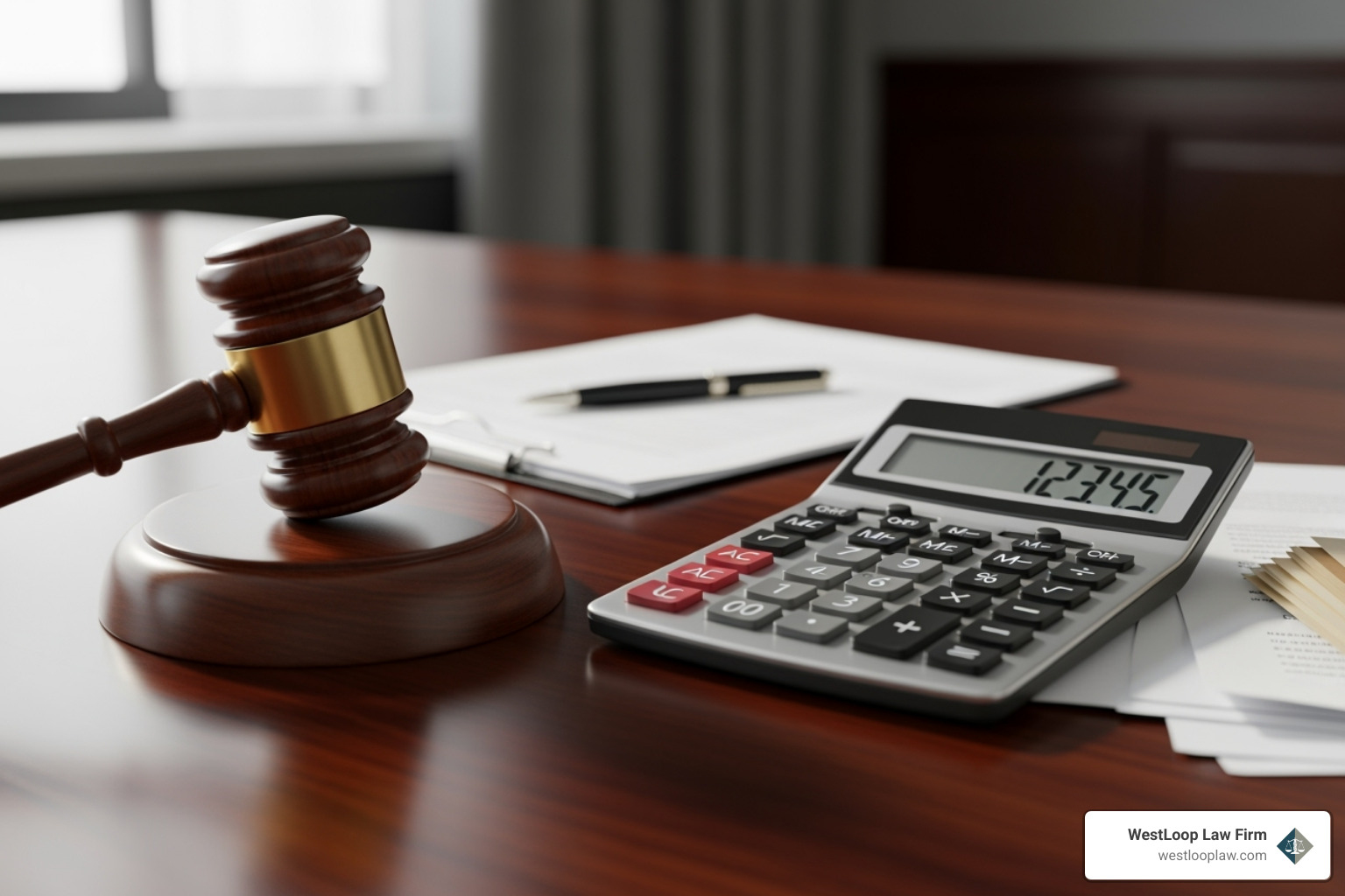 gavel and calculator - car accident lawyers near me