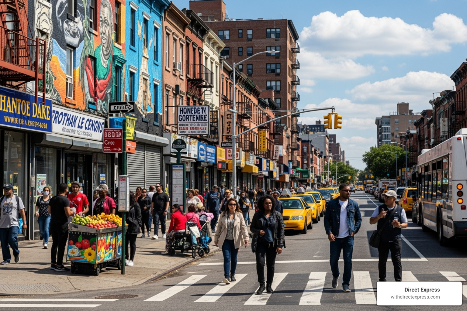 a diverse and vibrant Bronx street scene - apartments for sale near me