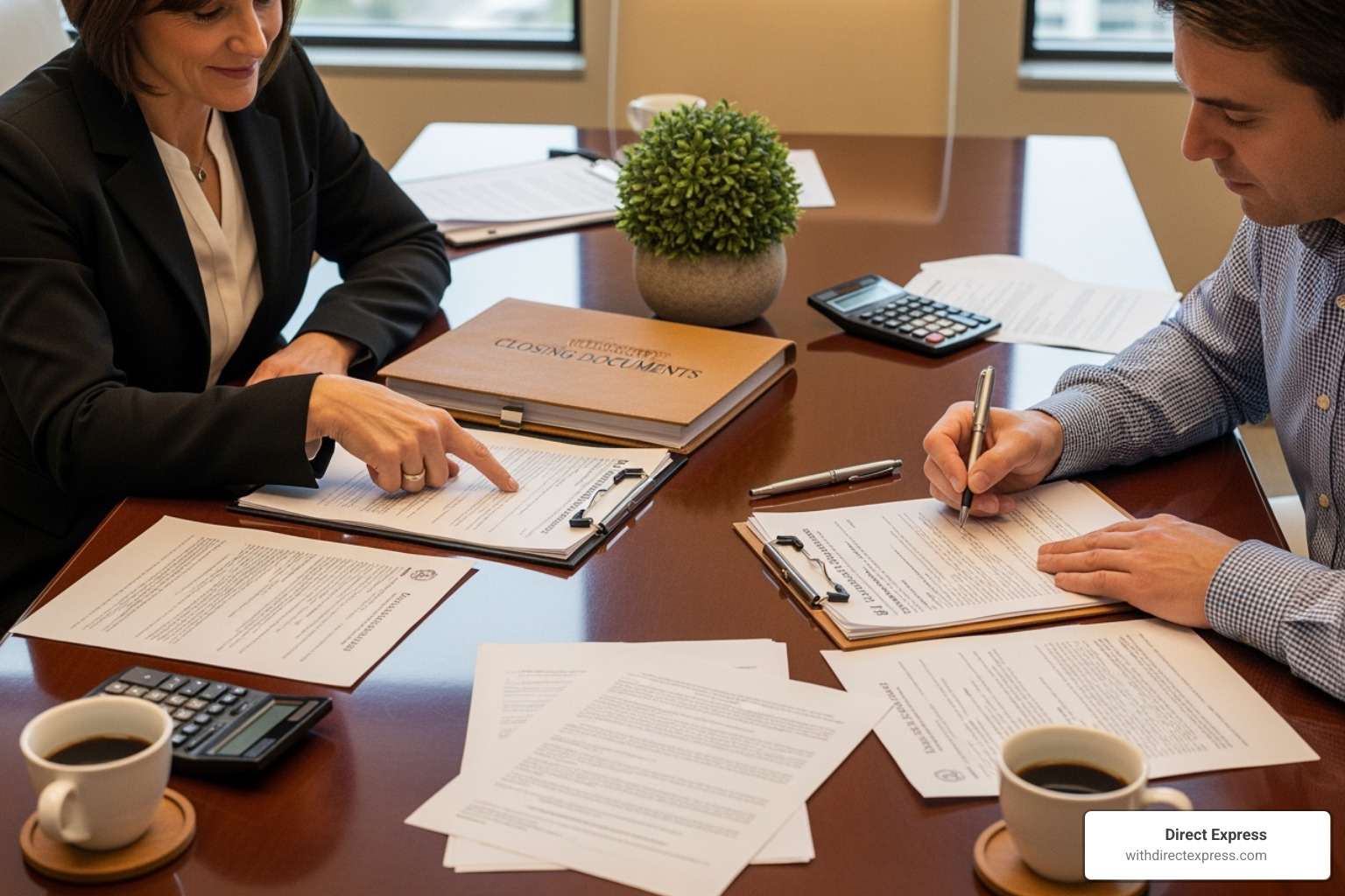 a person signing closing documents - apartments for sale near me