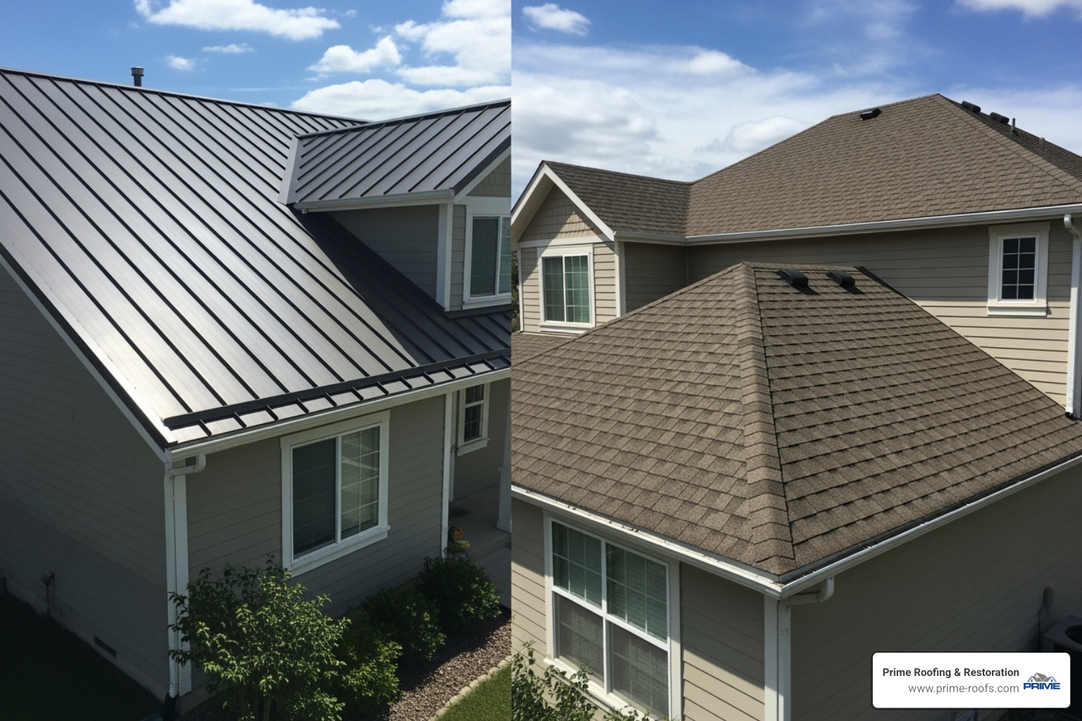 comparing modern metal roof to traditional asphalt shingle roof - Shingle roof replacement comparing modern metal roof to traditional asphalt shingle roof - Shingle roof replacement