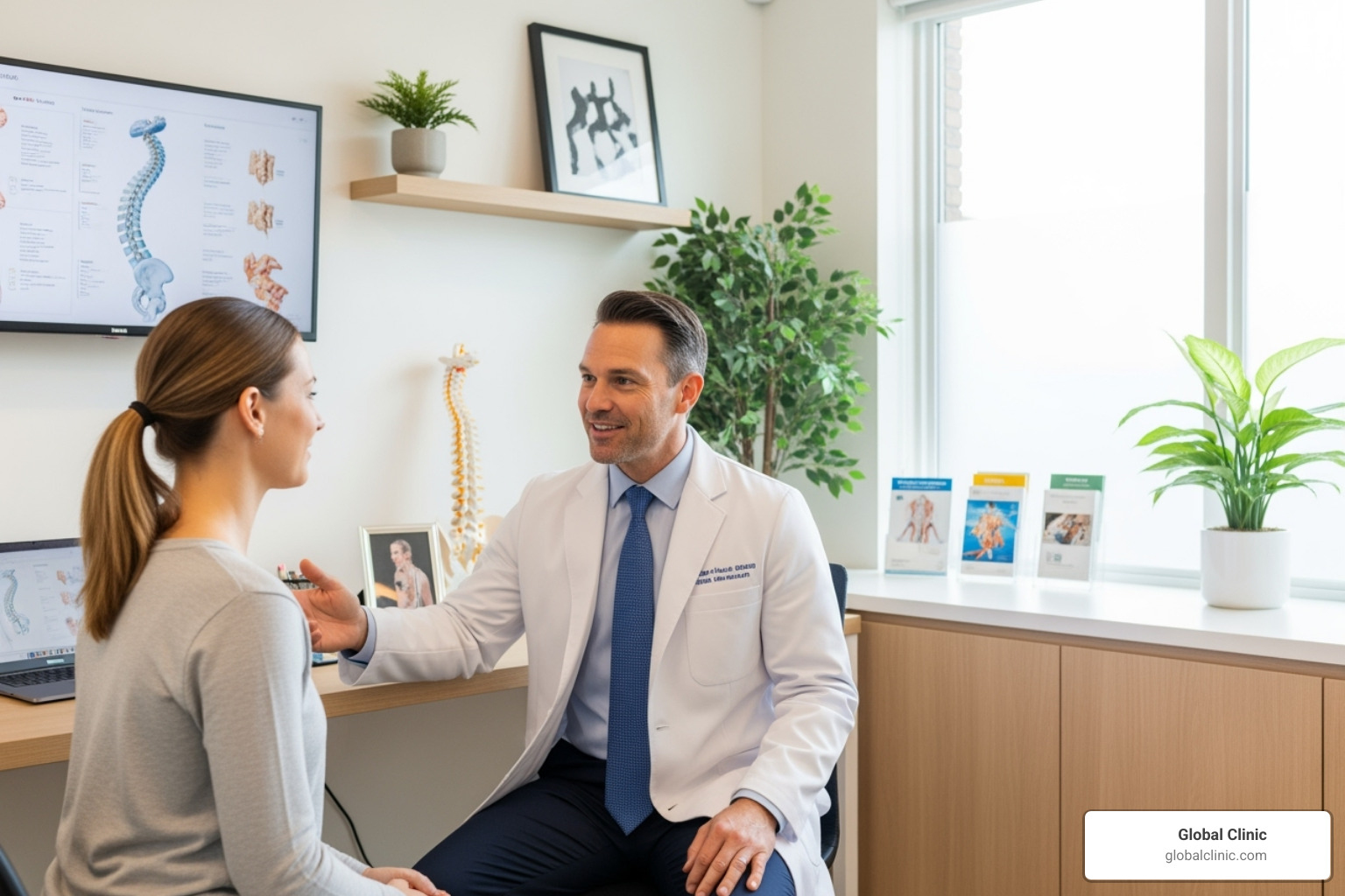 chiropractor consulting with a patient - chiropracter