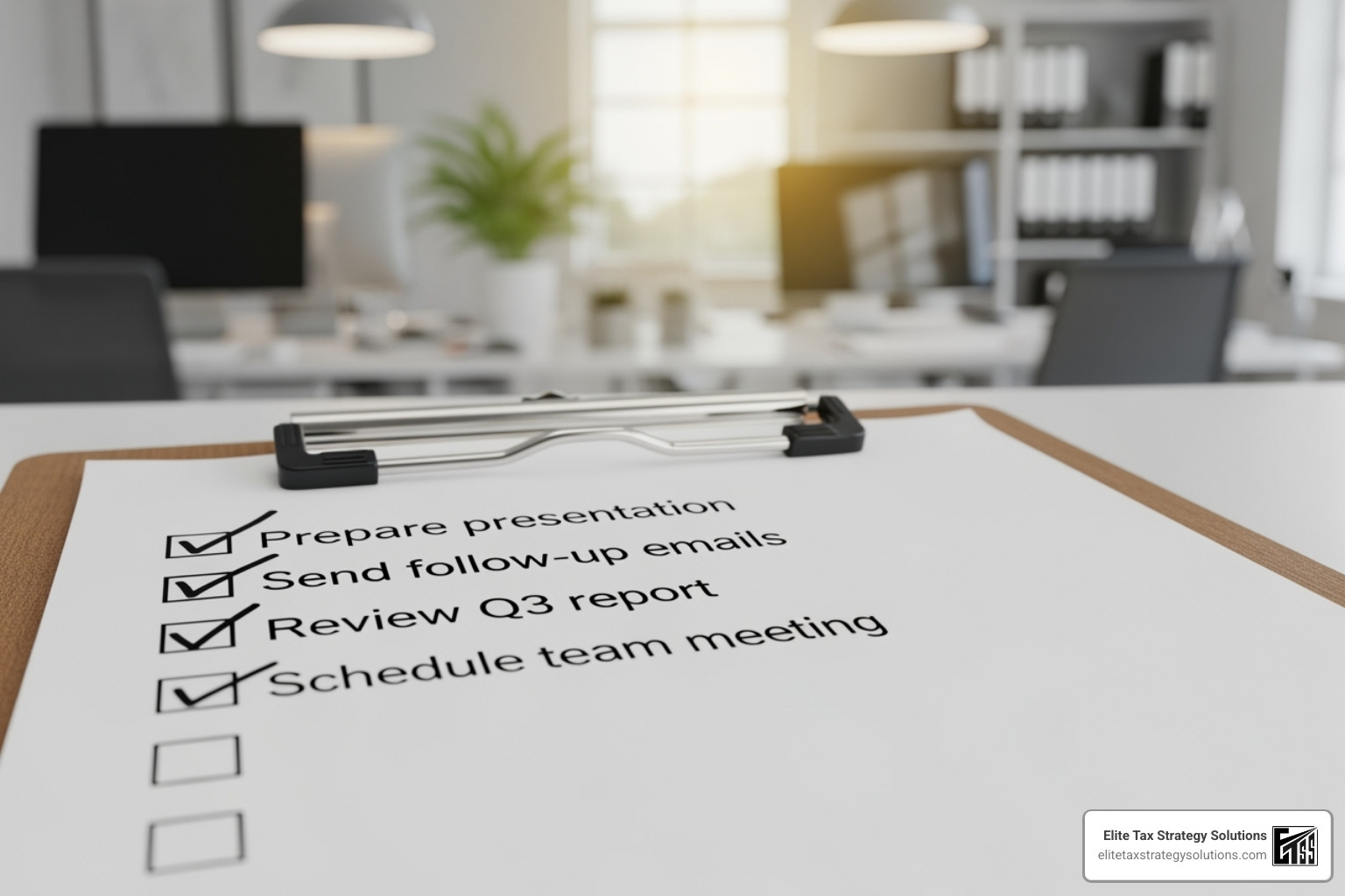 A checklist with items like "IRS Compliance" and "State Filings" ticked off - taxing company that outsource for startups A checklist with items like "IRS Compliance" and "State Filings" ticked off - taxing company that outsource for startups