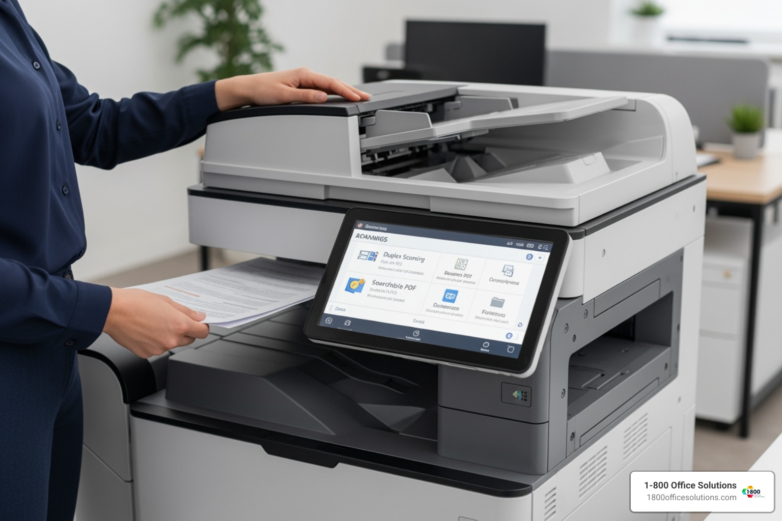 a person using a copier's advanced scanning features - copier lease a person using a copier's advanced scanning features - copier lease