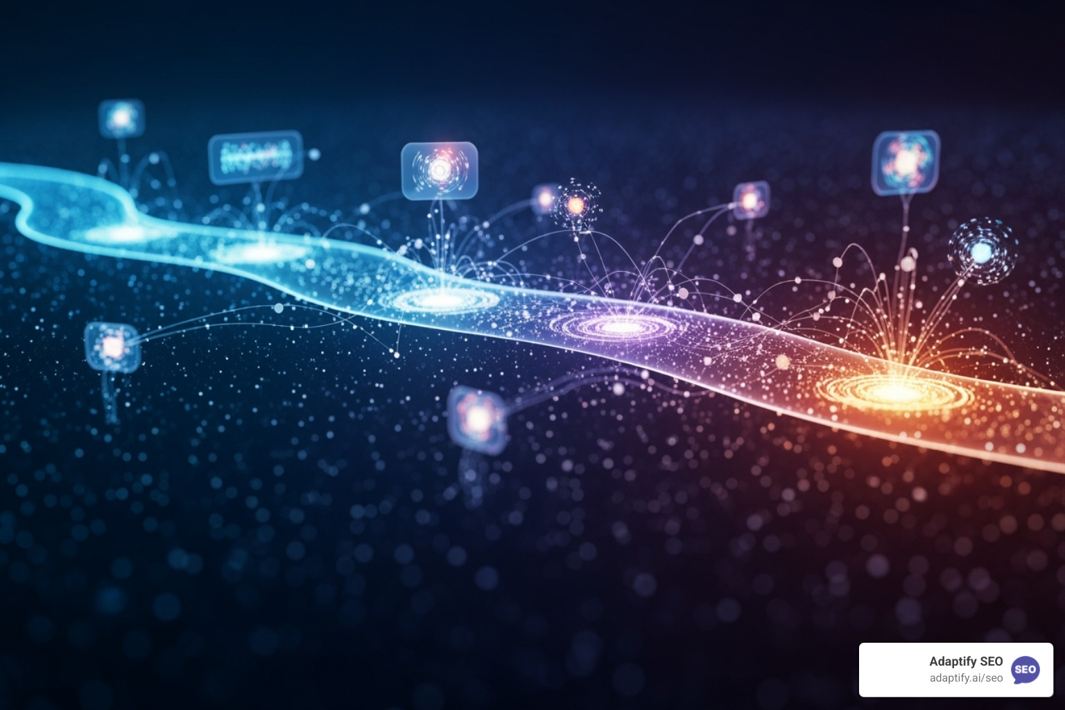 A user journey map being influenced by AI data points, showcasing AI's role in personalizing user experiences - what role does ai play in modern seo strategies